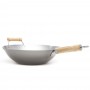 3-piece Classic 14" Flat Bottom Wok Set with Pour Spouts